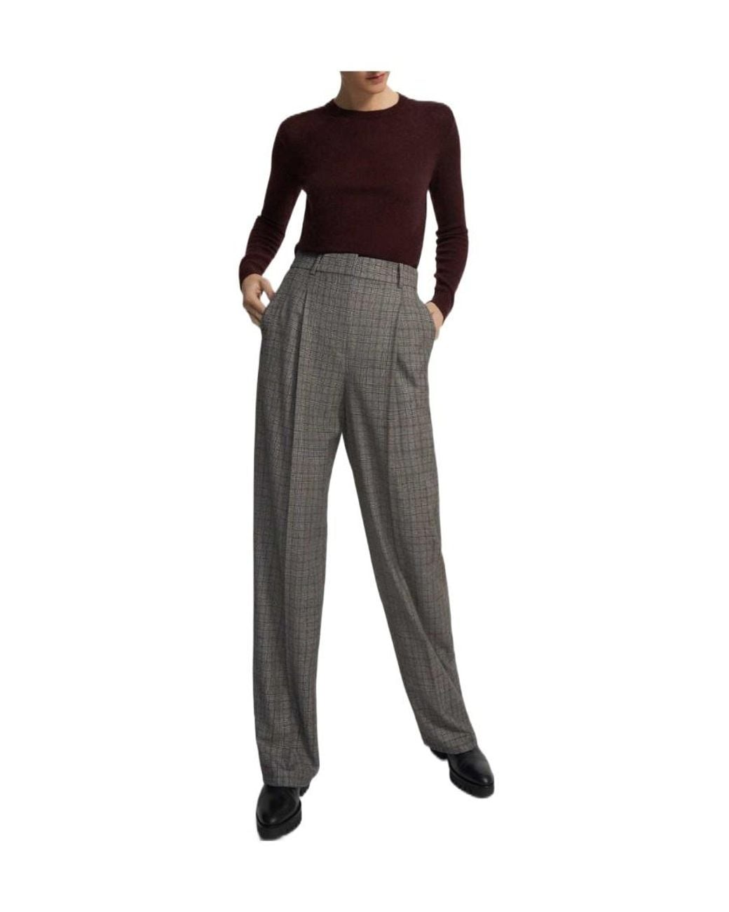 Theory Gray Checked Tailored Trousers