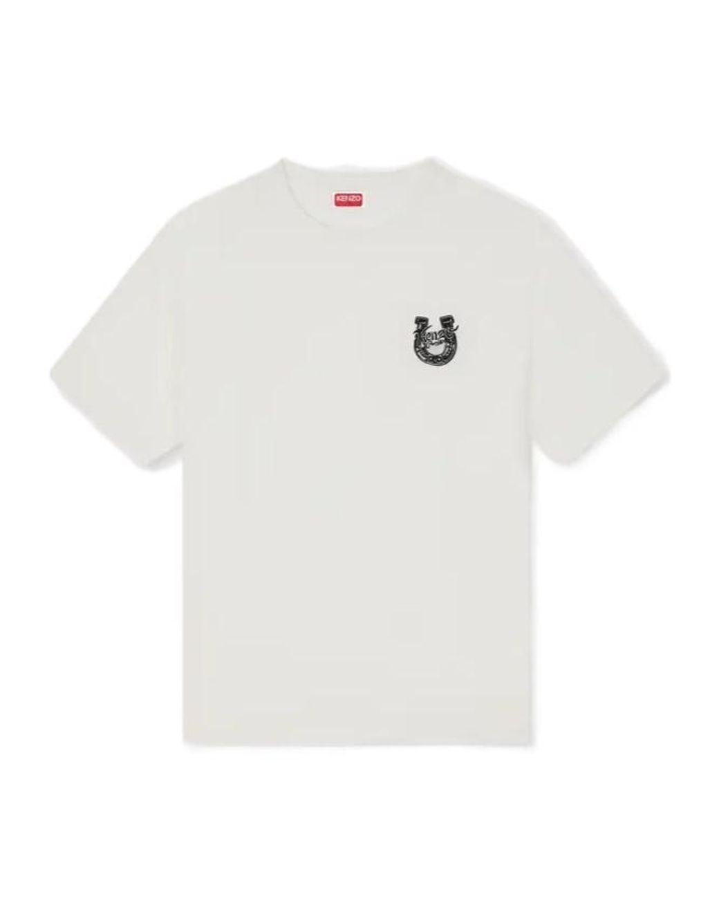 KENZO White 'Lunar New Year' Embroidered T-Shirt for men