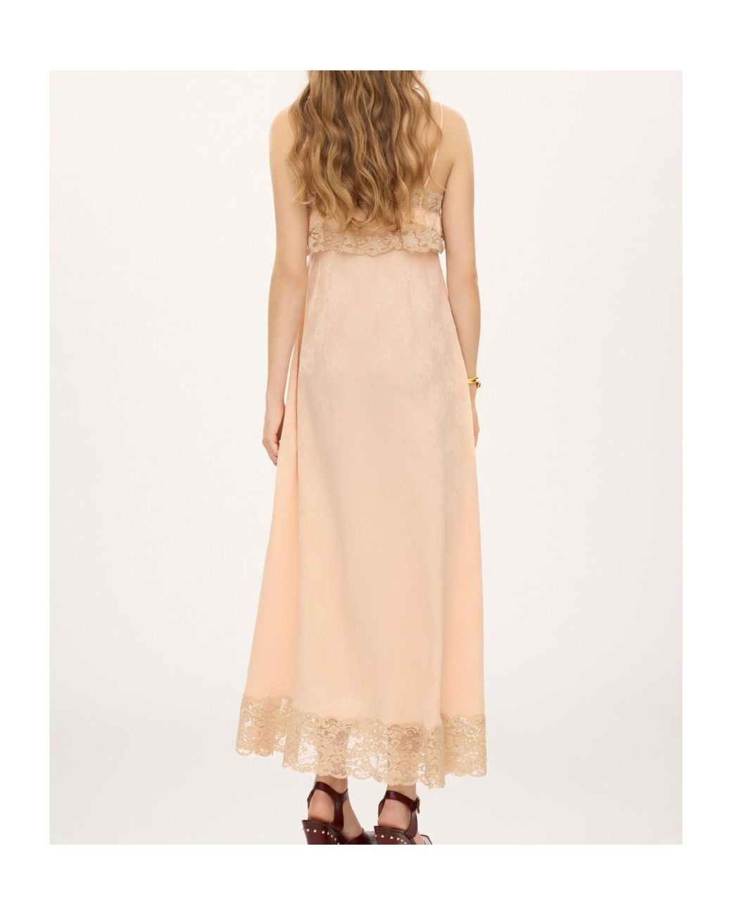 Chloé Natural Thin-Strap Long Dress