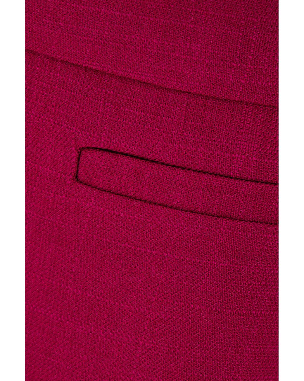 Fendi Red Wool-Blend Cropped Trousers