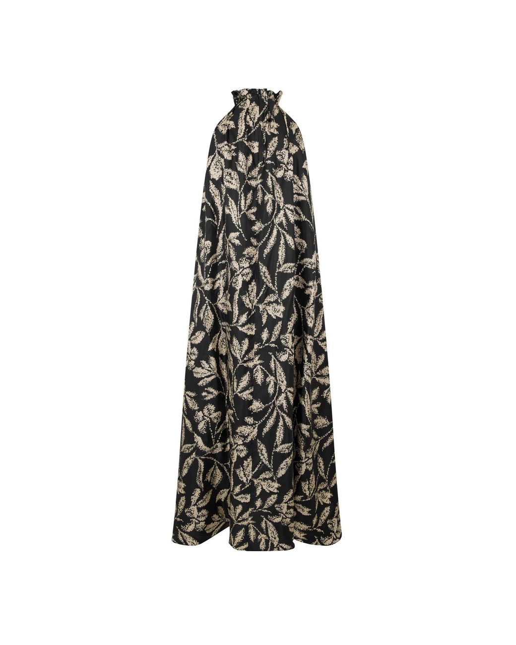 Max Mara White Plant-Print Sleeveless High-Neck Maxi Dress