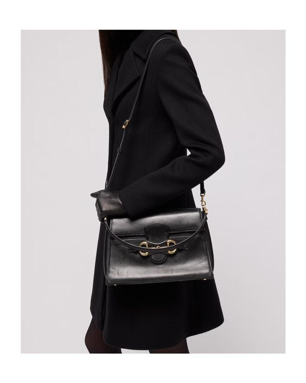 Gucci Black Horsebit Duomo Medium Top Handle Bag