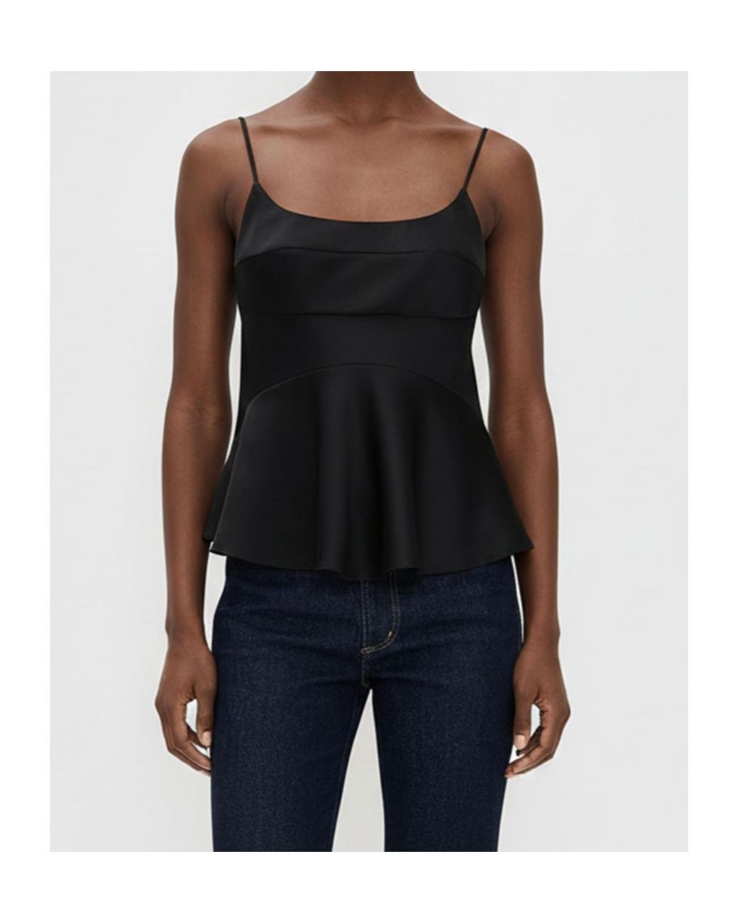Theory Black Flared Hem Camisole