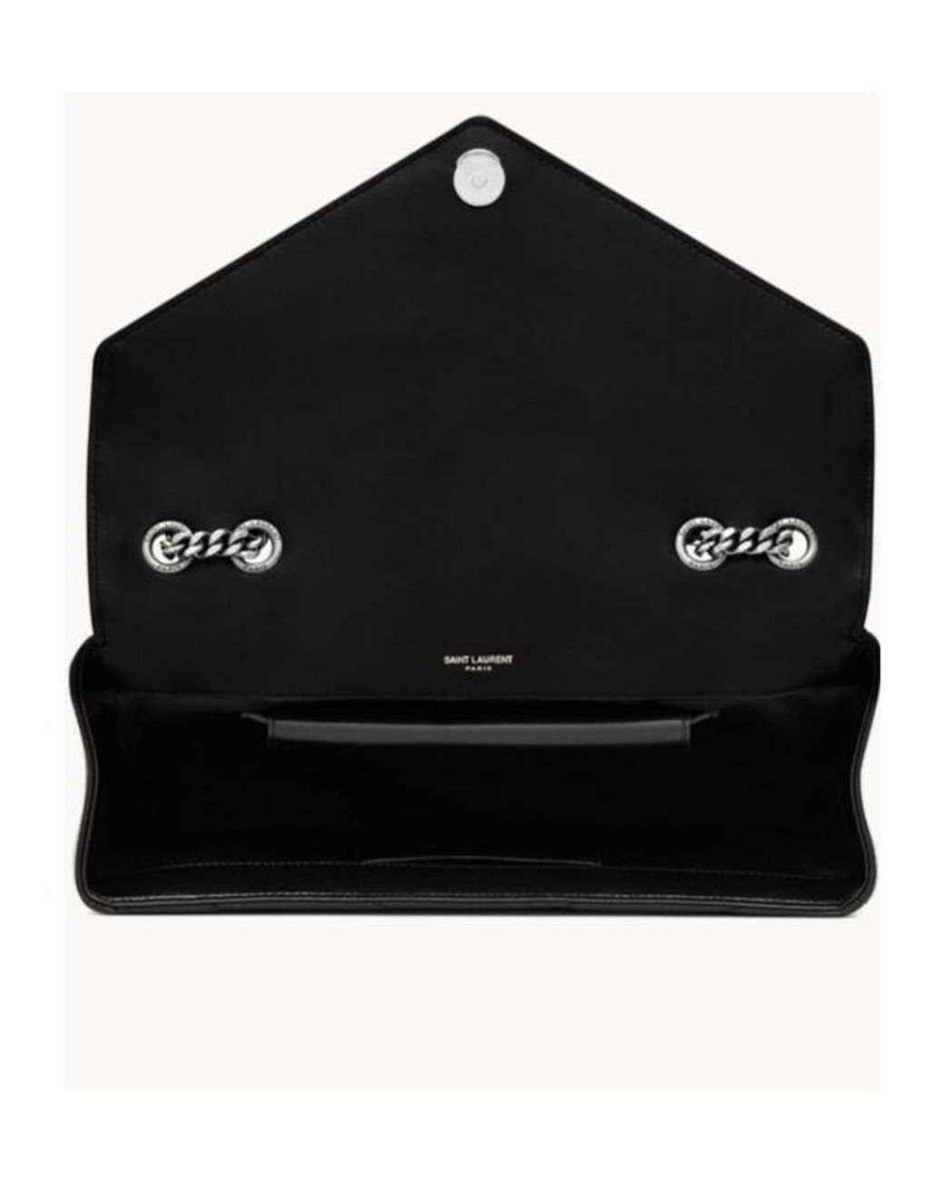 Saint Laurent Black Loulou Foldover Top Medium Shoulder Bag