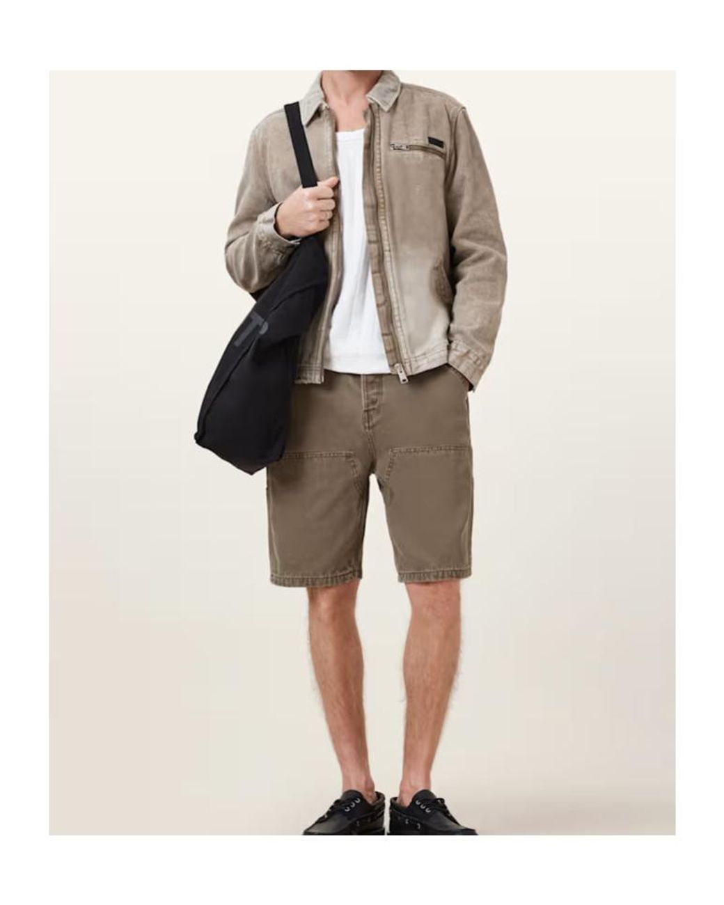 AllSaints Natural Alva Denim Shorts for men