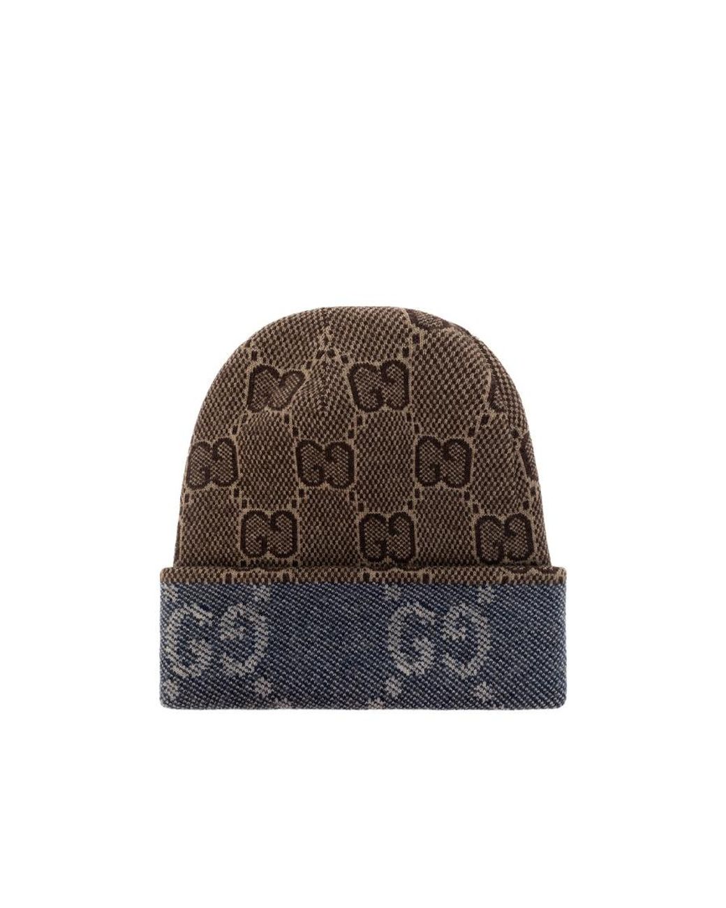 Gucci Blue Reversible Gg Beanie for men