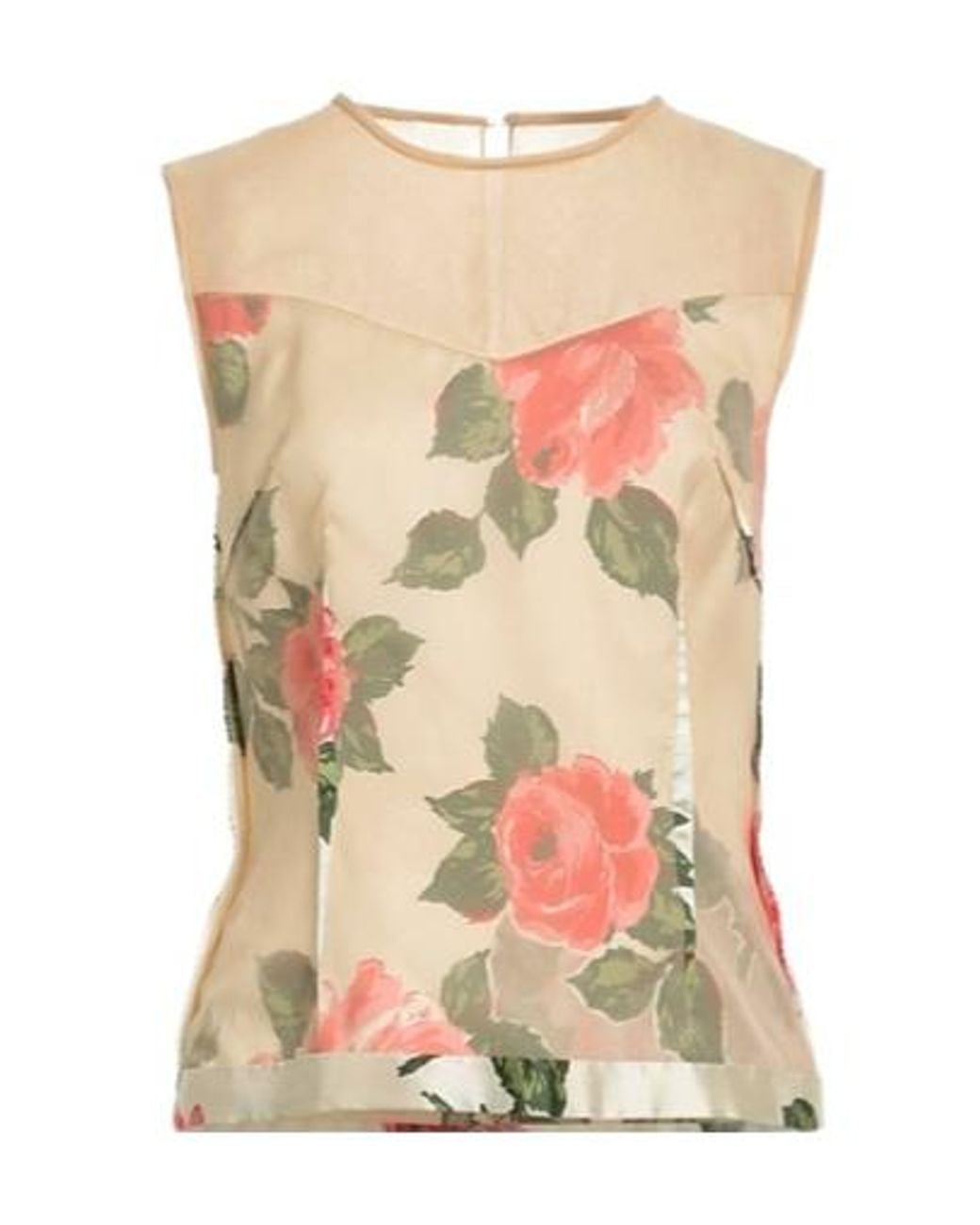 Maison Margiela Natural Flower-Shaped Sleeveless Top