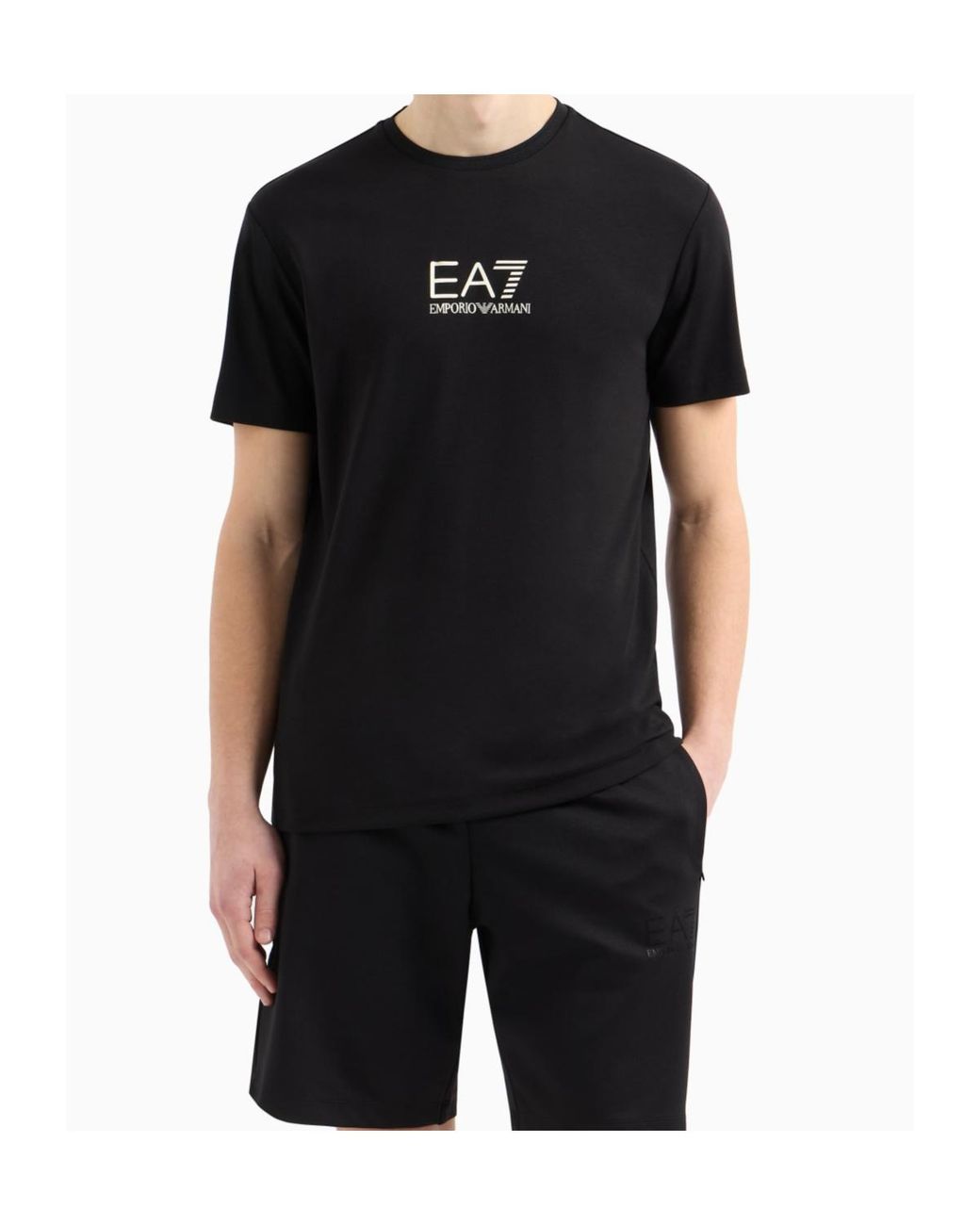 EA7 Black Short-Sleeved T-Shirt for men