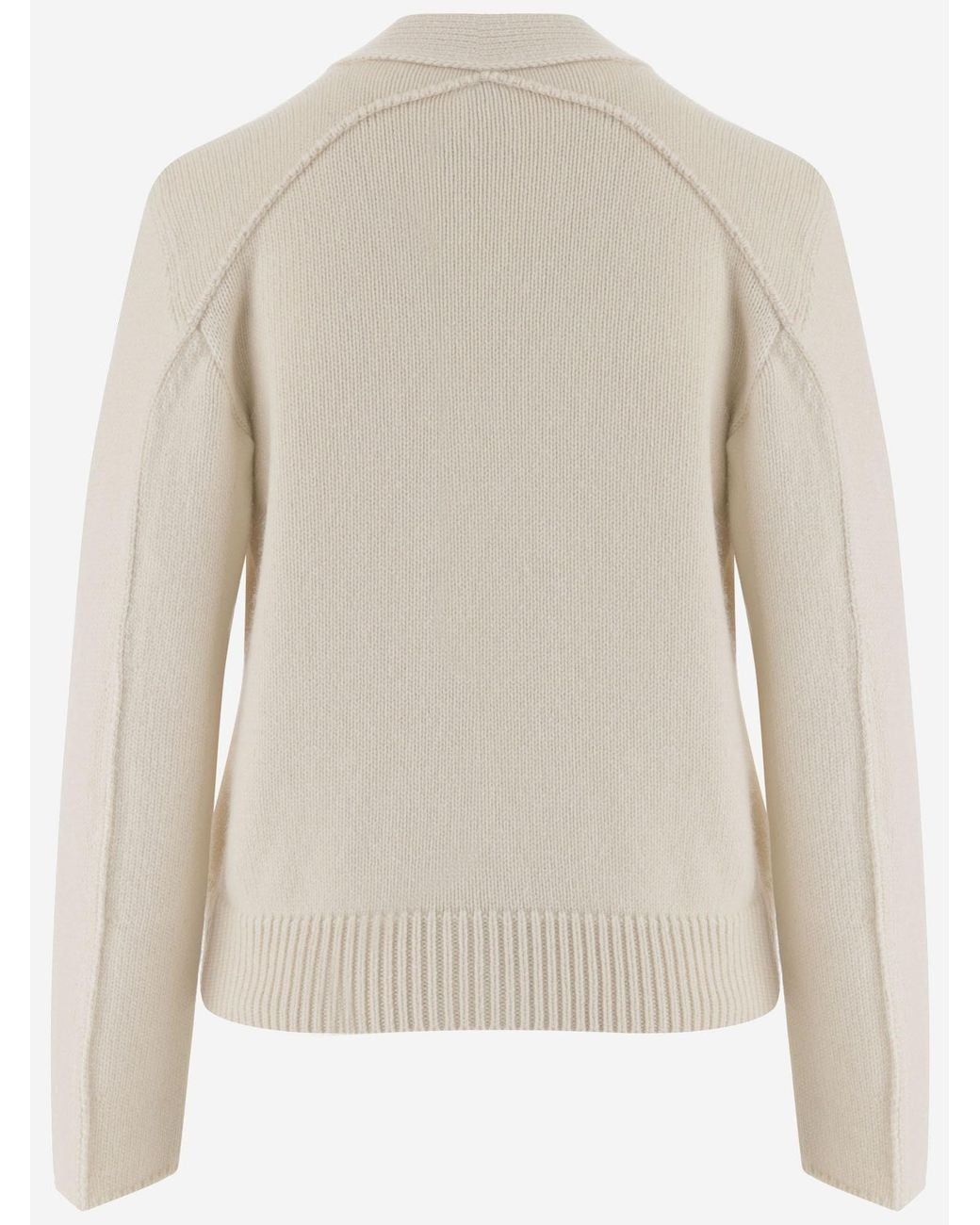Bottega Veneta White V-Neck Knitted Cardigan