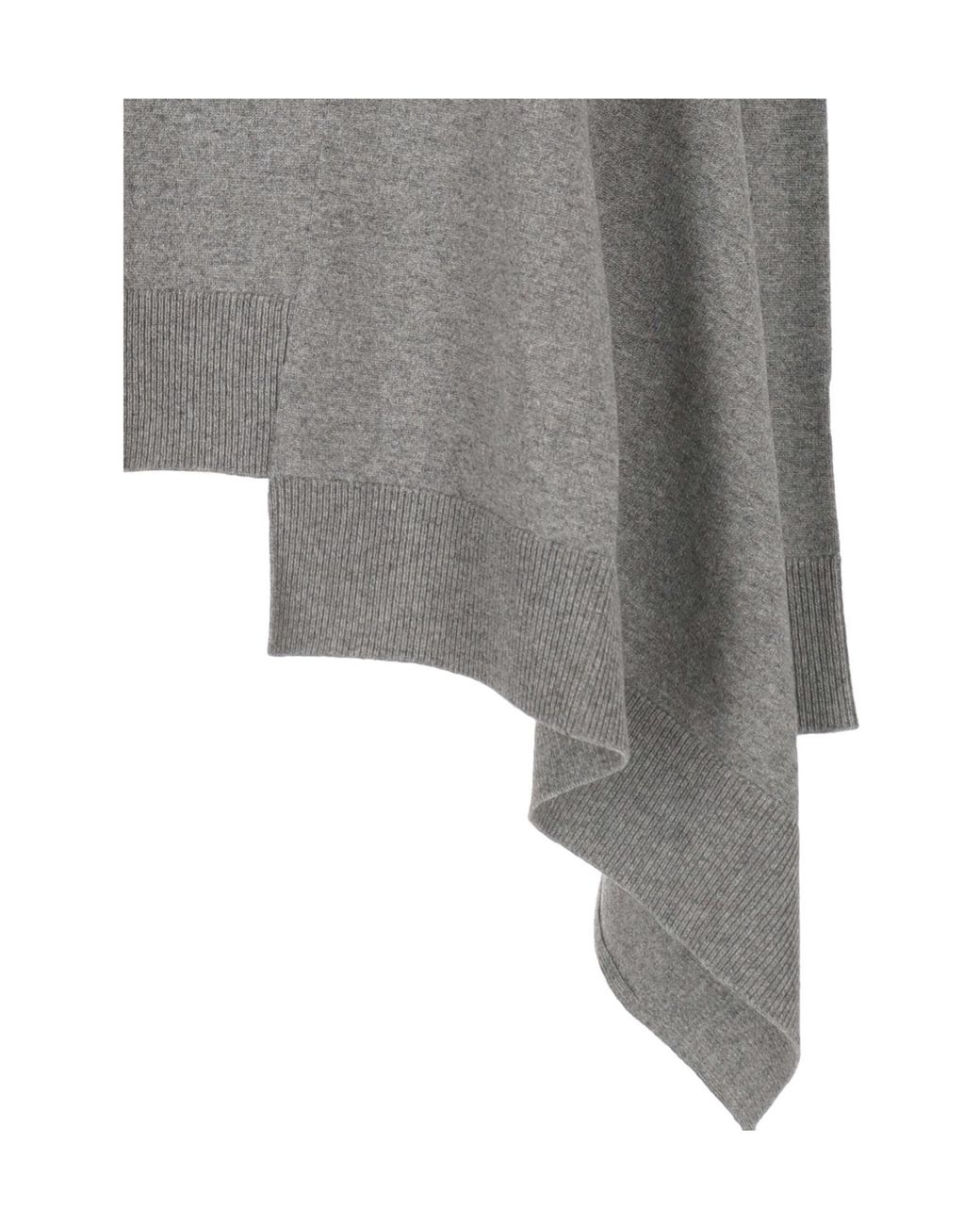 McQueen Gray Asymmetric Hem Crewneck Jumper