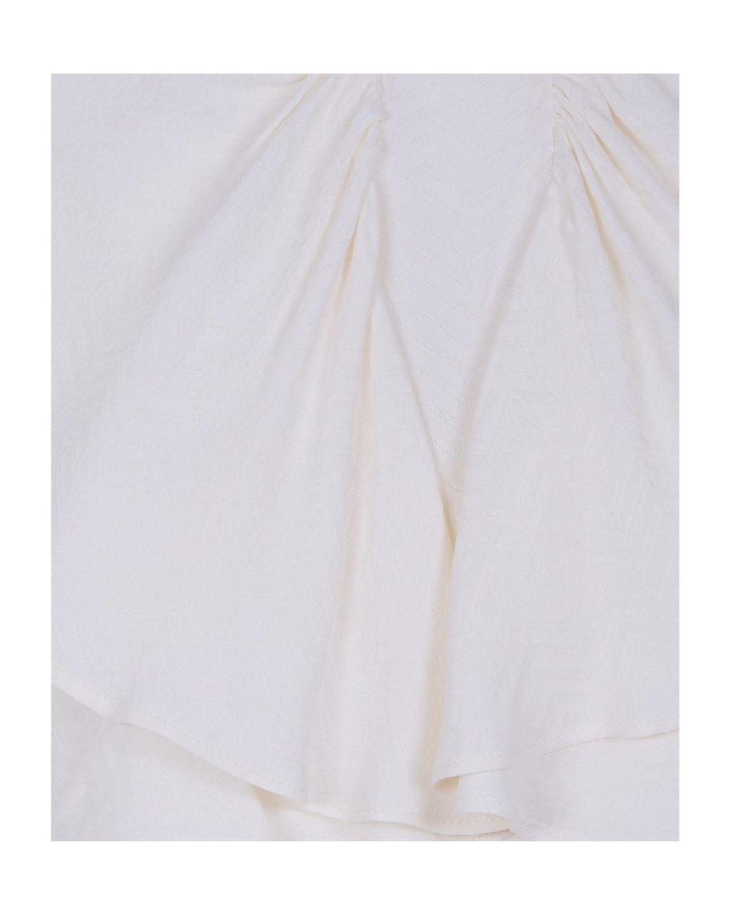Twinset White Draped Ruffled Long-Sleeve Top