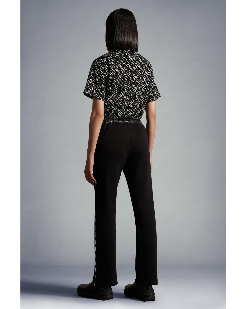 Moncler Black Logo Trim Drawstring Track Pants