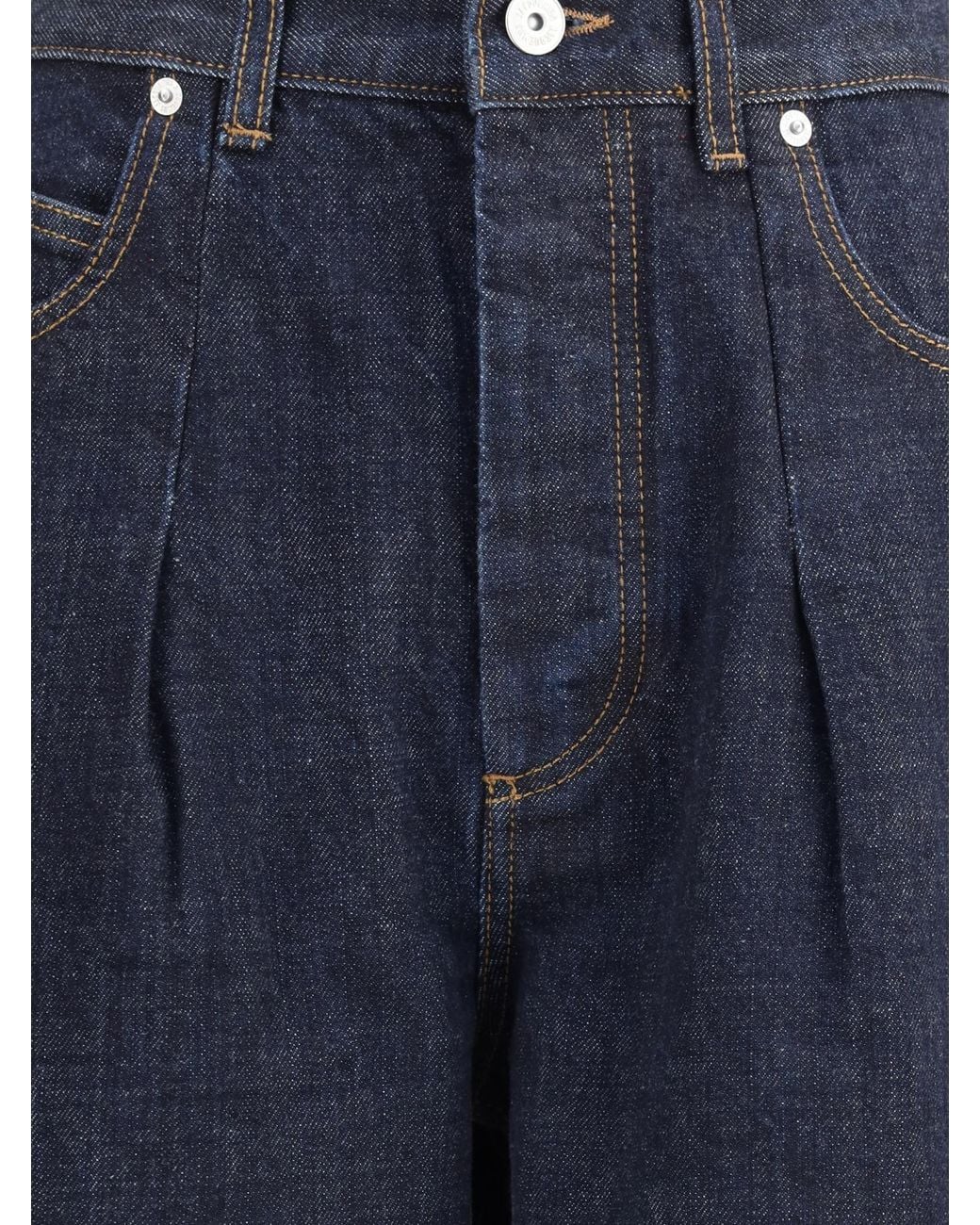 Jacquemus Blue High-Waisted Curved Leg Jeans
