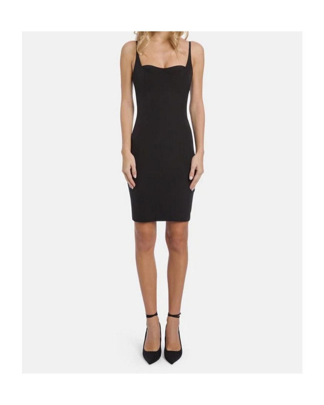 Dondup Black Sweetheart-Neck Zip-Back Mini Dress