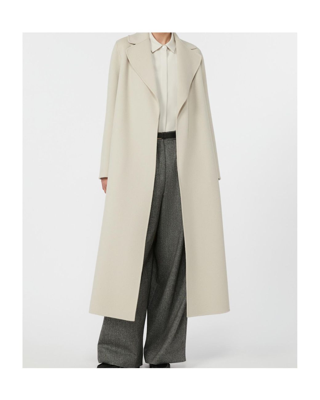 Max Mara Gray 'S Poldo Belted Long-Sleeved Coat
