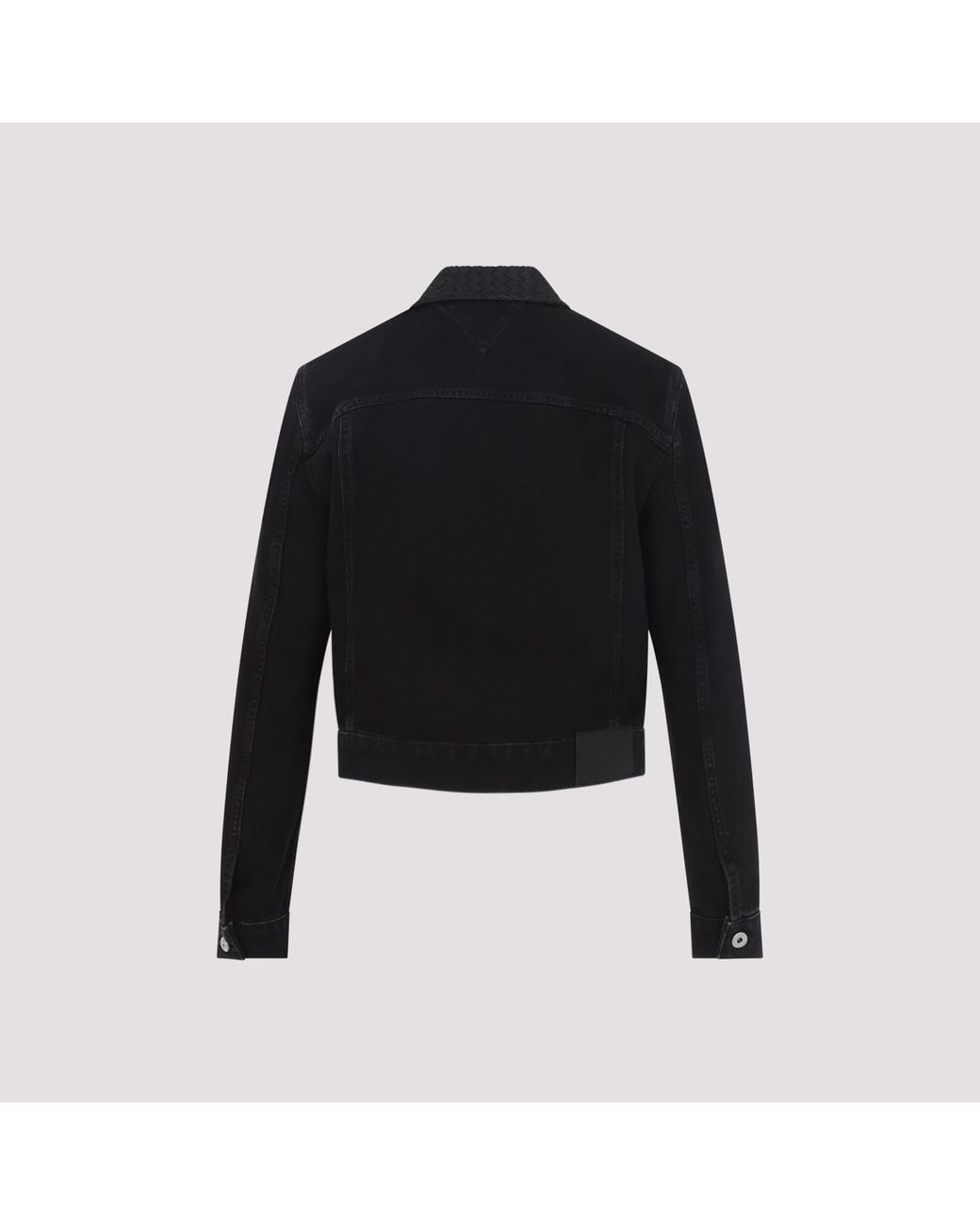 Bottega Veneta Black Woven-Collar Denim Jacket