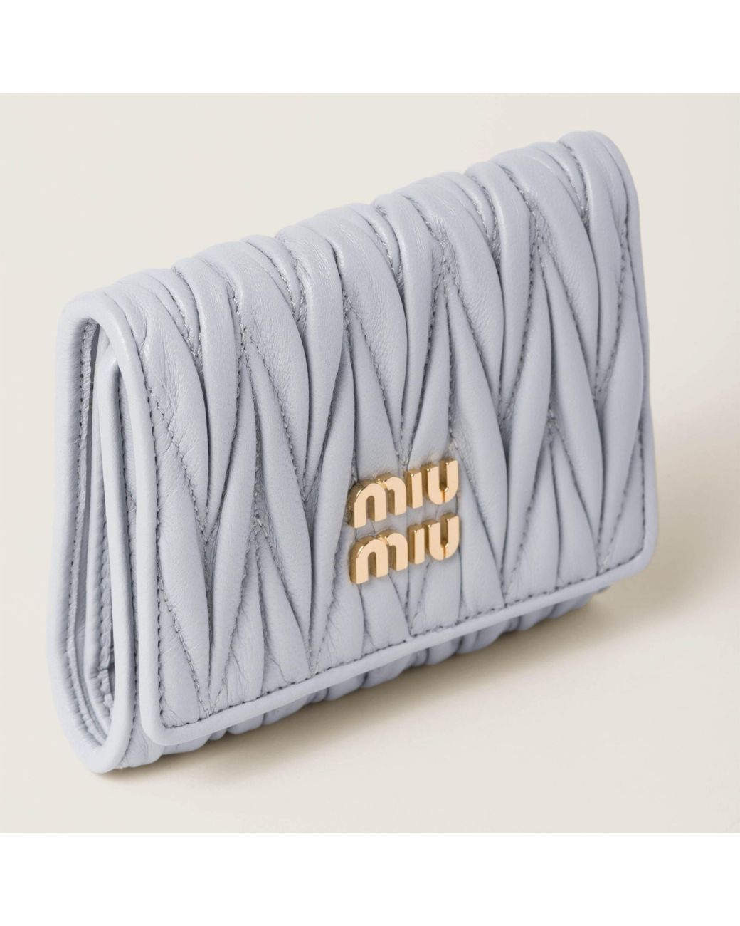 Miu Miu White Matelassé Nappa Leather Small Wallet