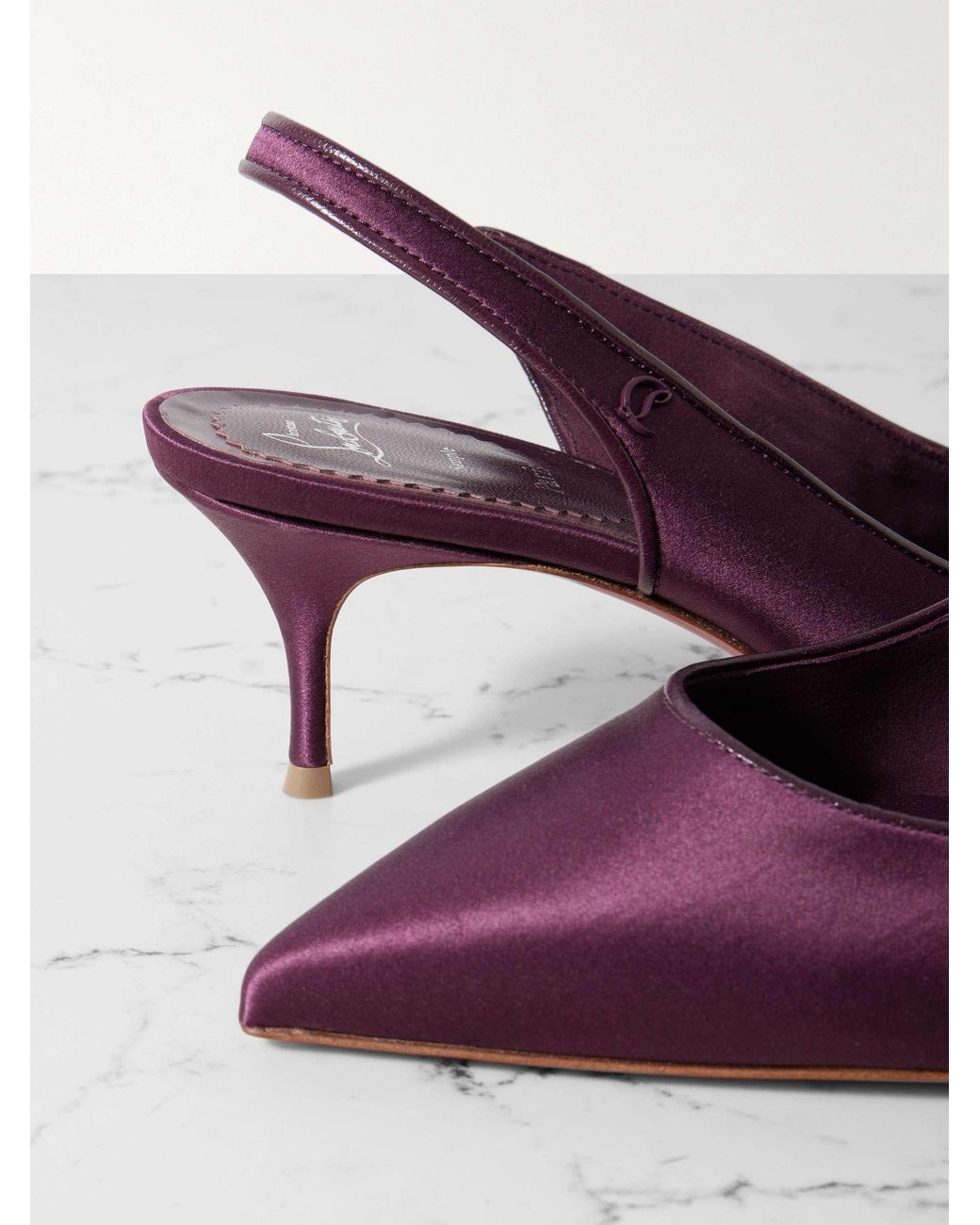 Christian Louboutin Purple Pointed High Heel Sandals