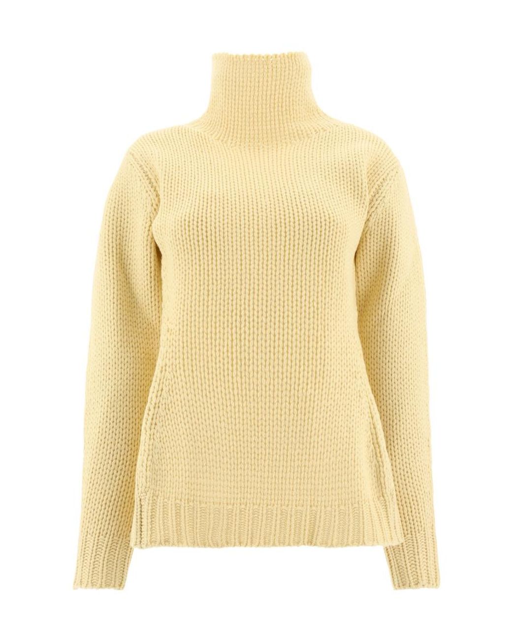 Jil Sander Yellow Discovery Back Turtleneck Knitted Jumper