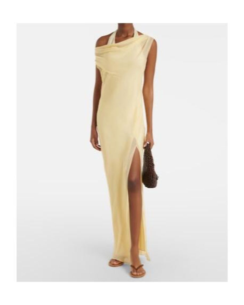 Sir White Strobe Off-Shoulder Maxi Dress
