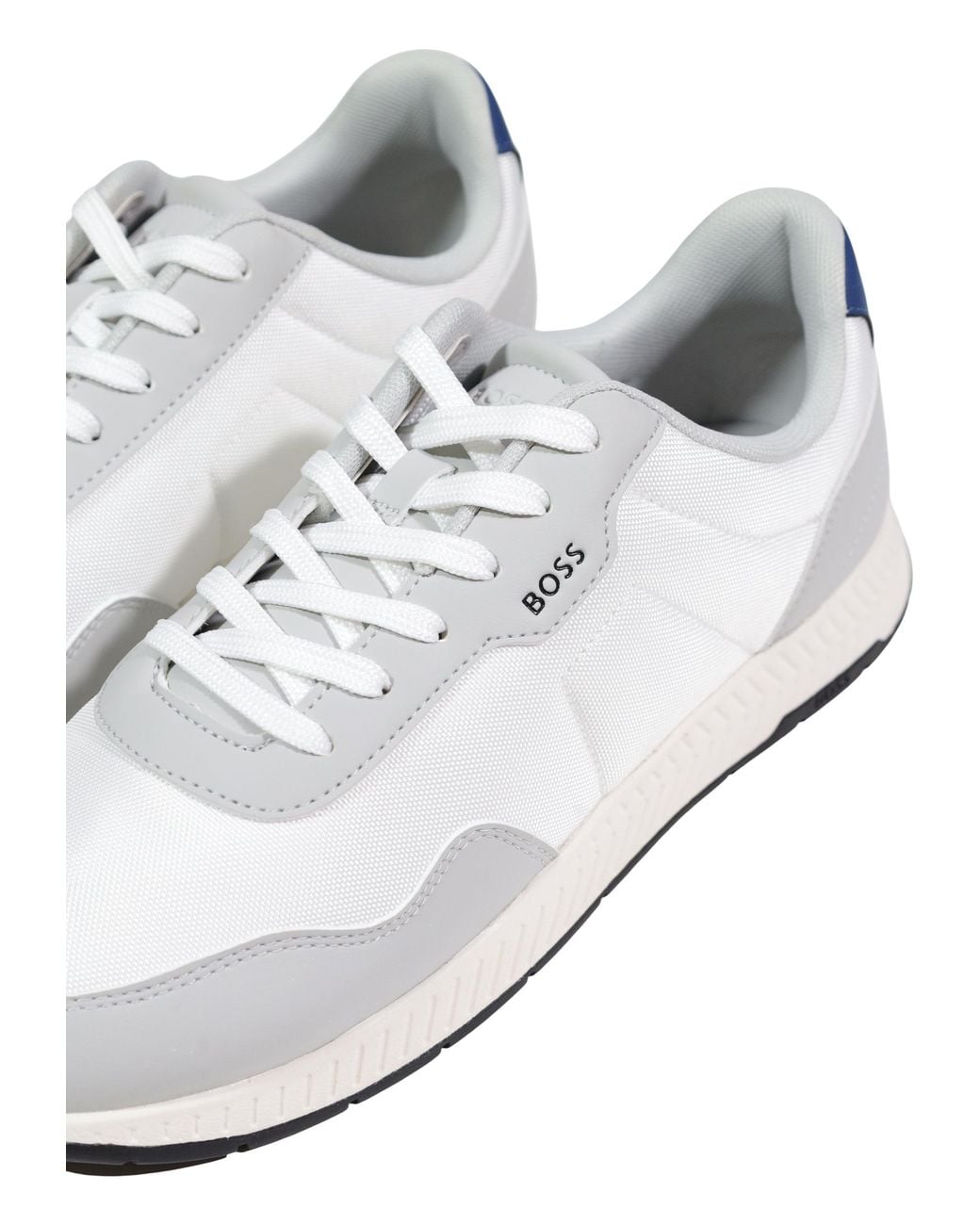 Boss White Logo-Print Sneakers for men