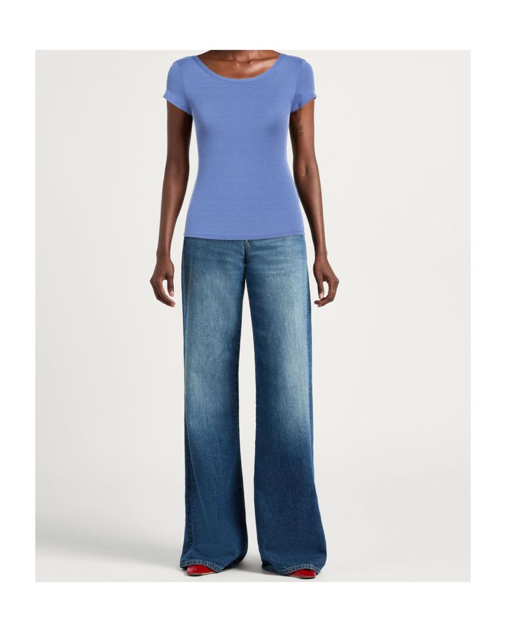 MAX&Co. Blue Short Sleeve Sweater