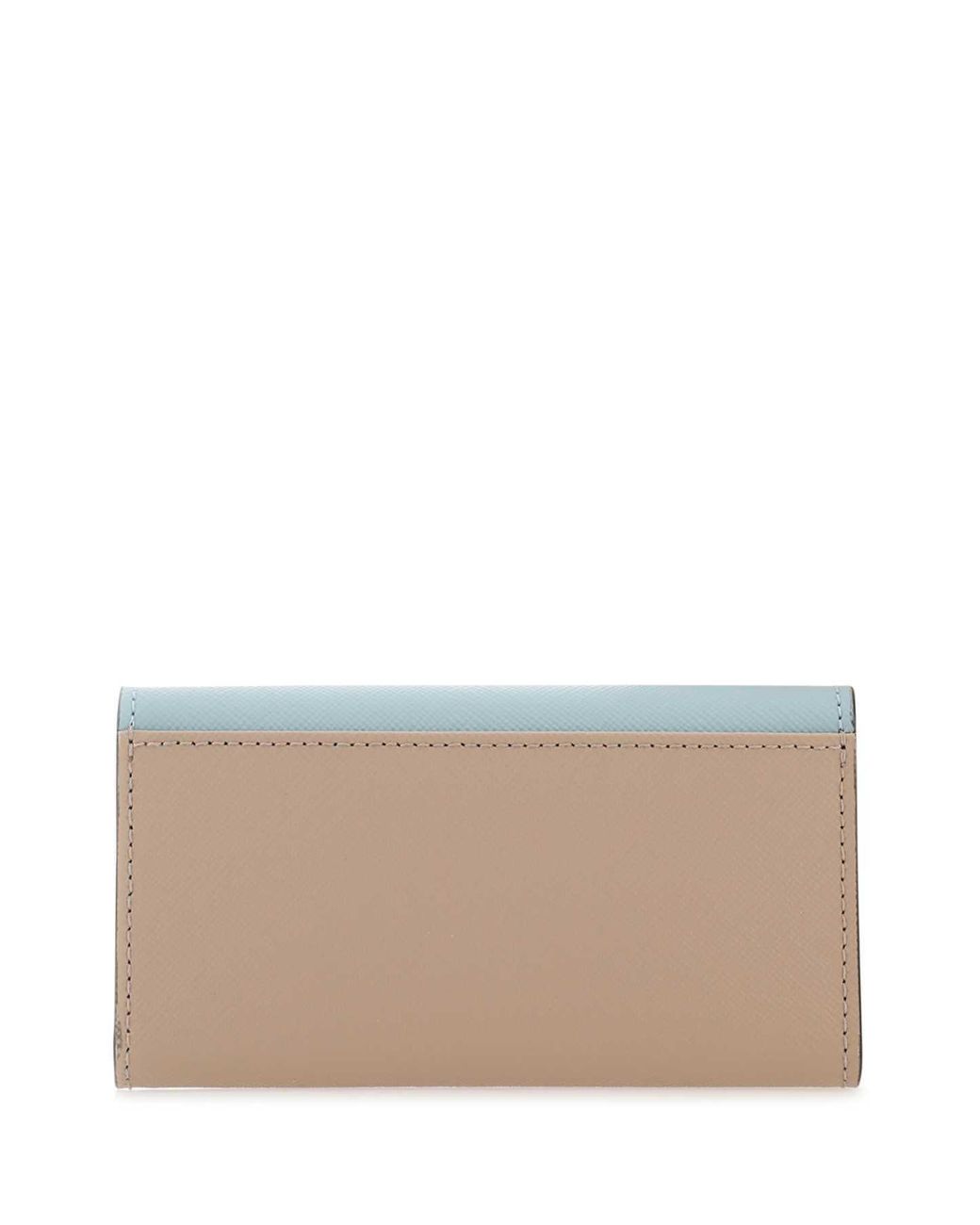 Marni Blue Logo Print Colour-Block Keyholder Wallet