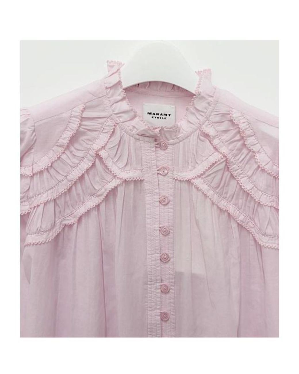 Isabel Marant Pink Isabel Marant Étoile Christa Ruffled Buttoned Blouse
