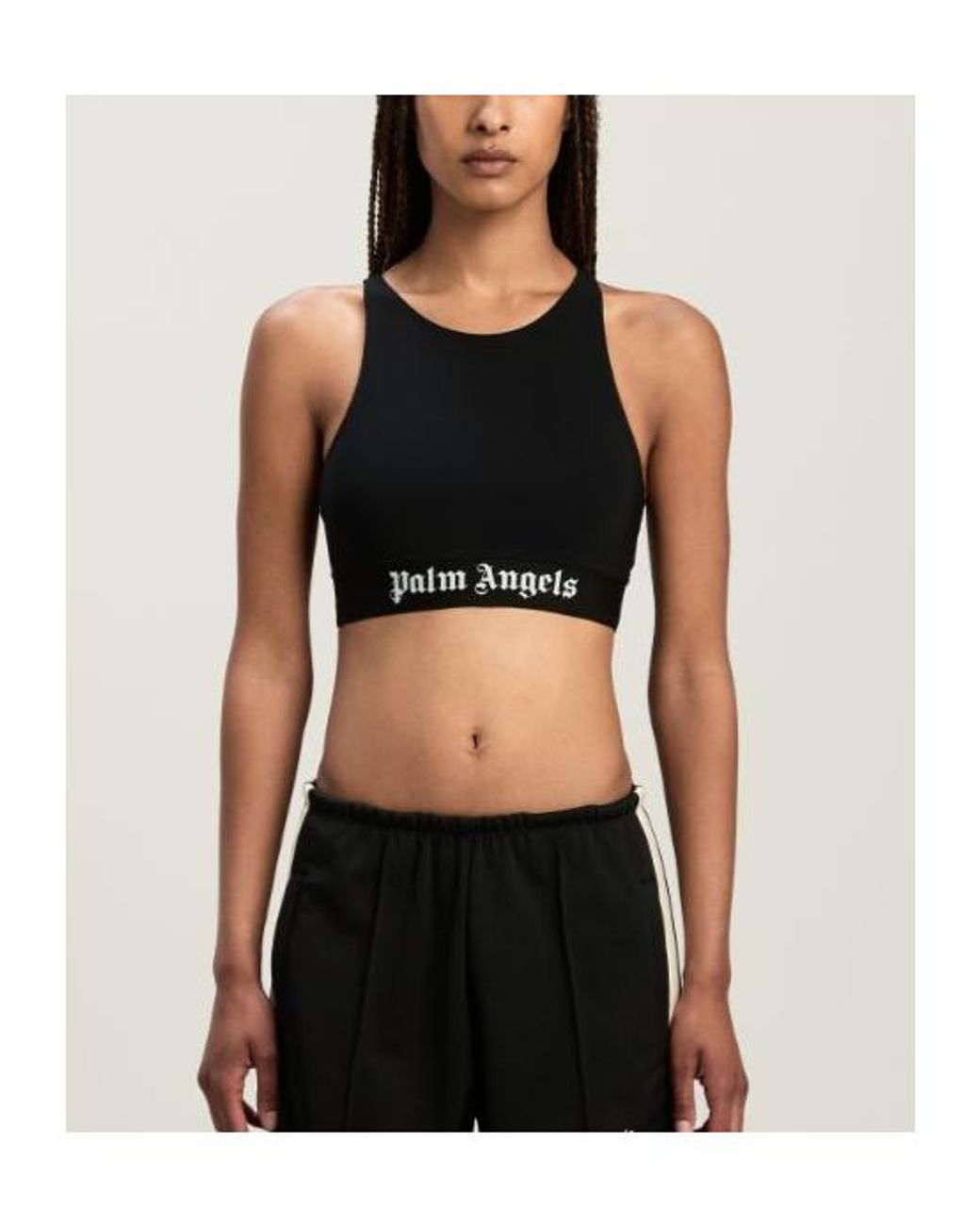 Palm Angels Black Solid Color Tank Top