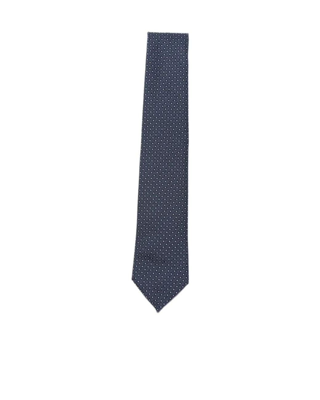 Emporio Armani Blue Geometric-Pattern Silk Tie for men