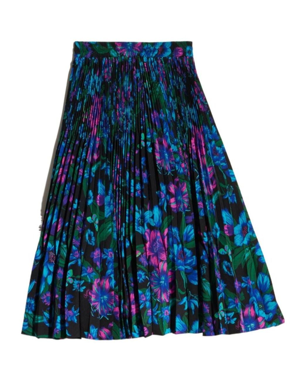 Gucci Blue Printed Silk Crêpe De Chine Midi Skirt