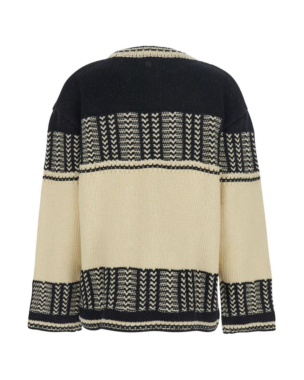 Low Classic Black Intarsia Crewneck Sweater