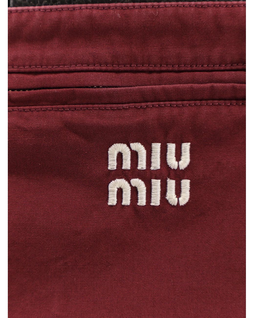 Miu Miu Red Washed Poplin Mini Skirt