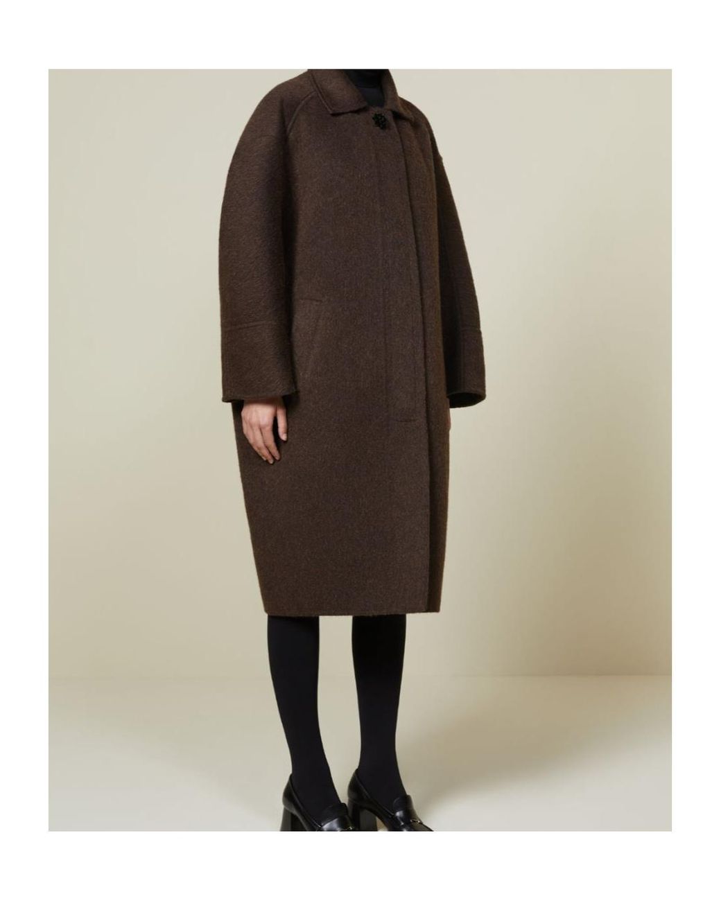 Max Mara Brown Wool Andmohair Cocoon Coat