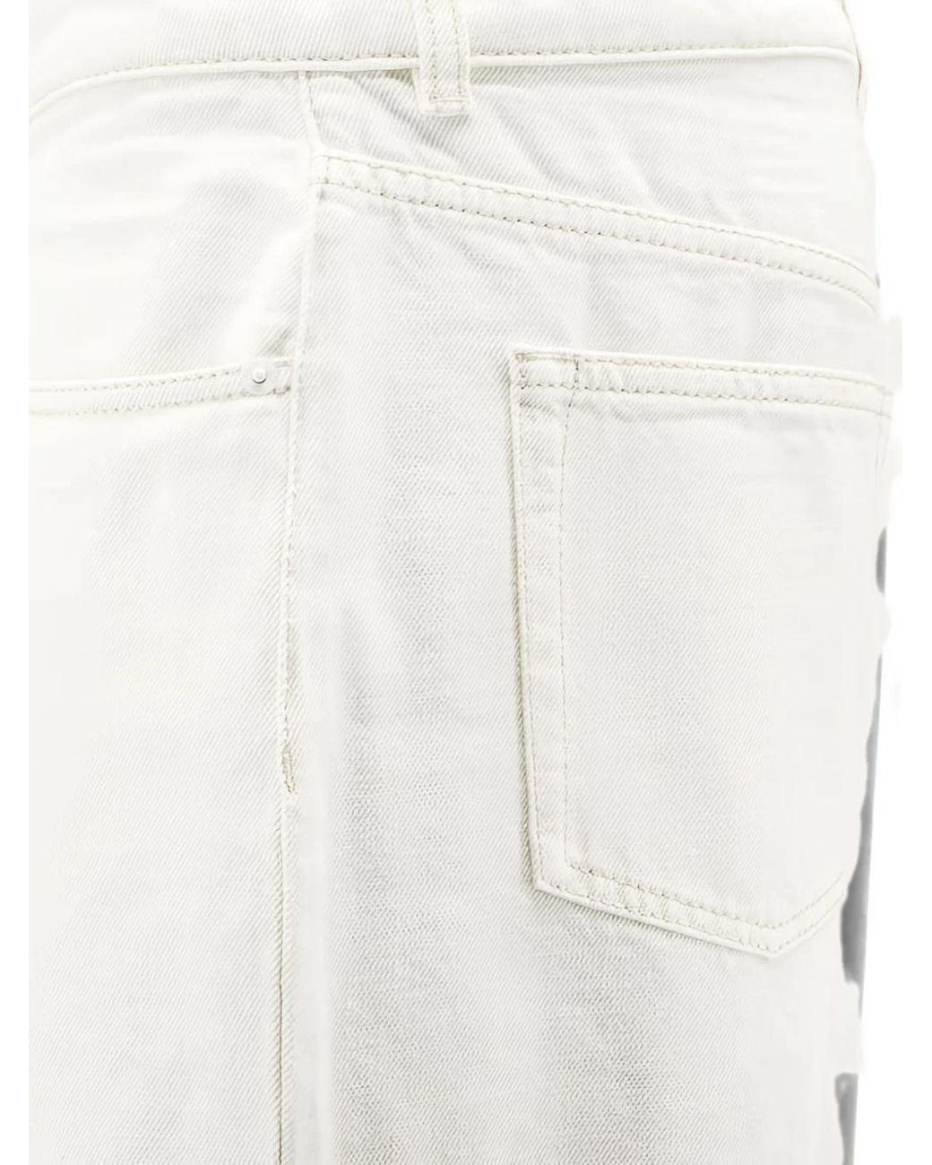 AMI White Large Fit Denim Jeans for men