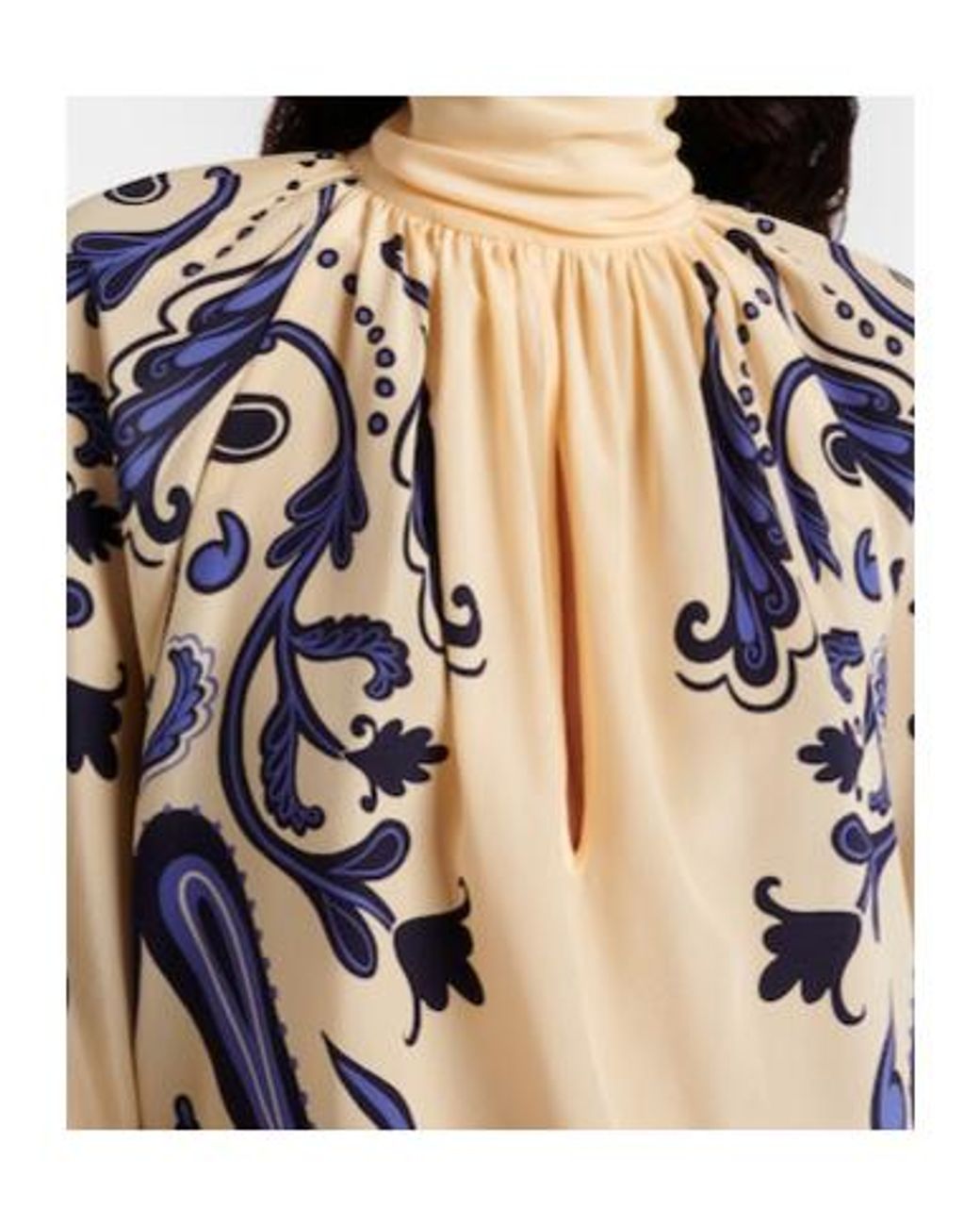 Johanna Ortiz Blue Paisley Silk Blouse