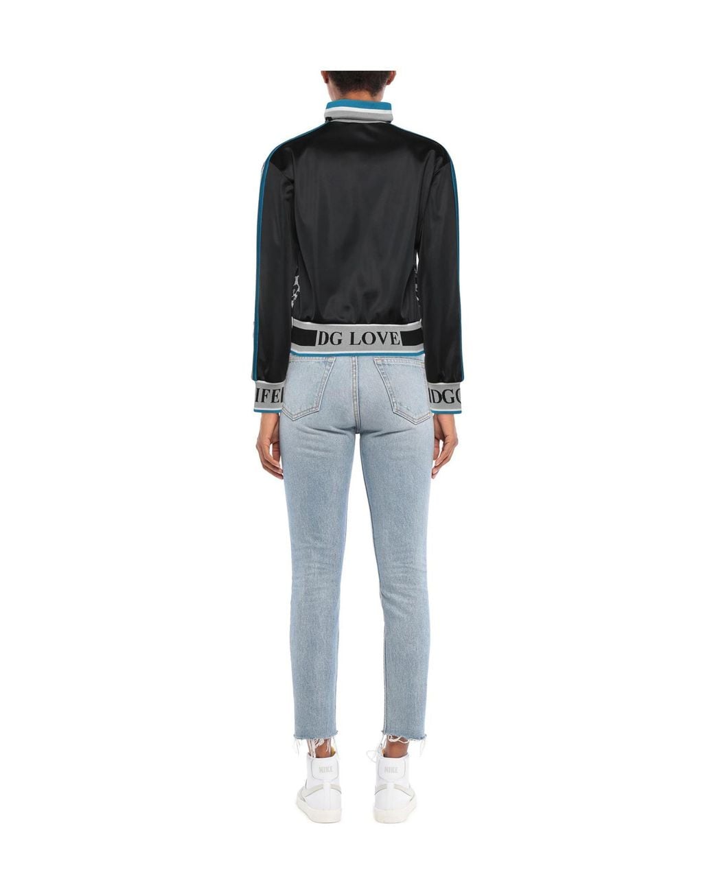 Dolce & Gabbana Blue Leopardprint Fleecelined Turtleneck Coat