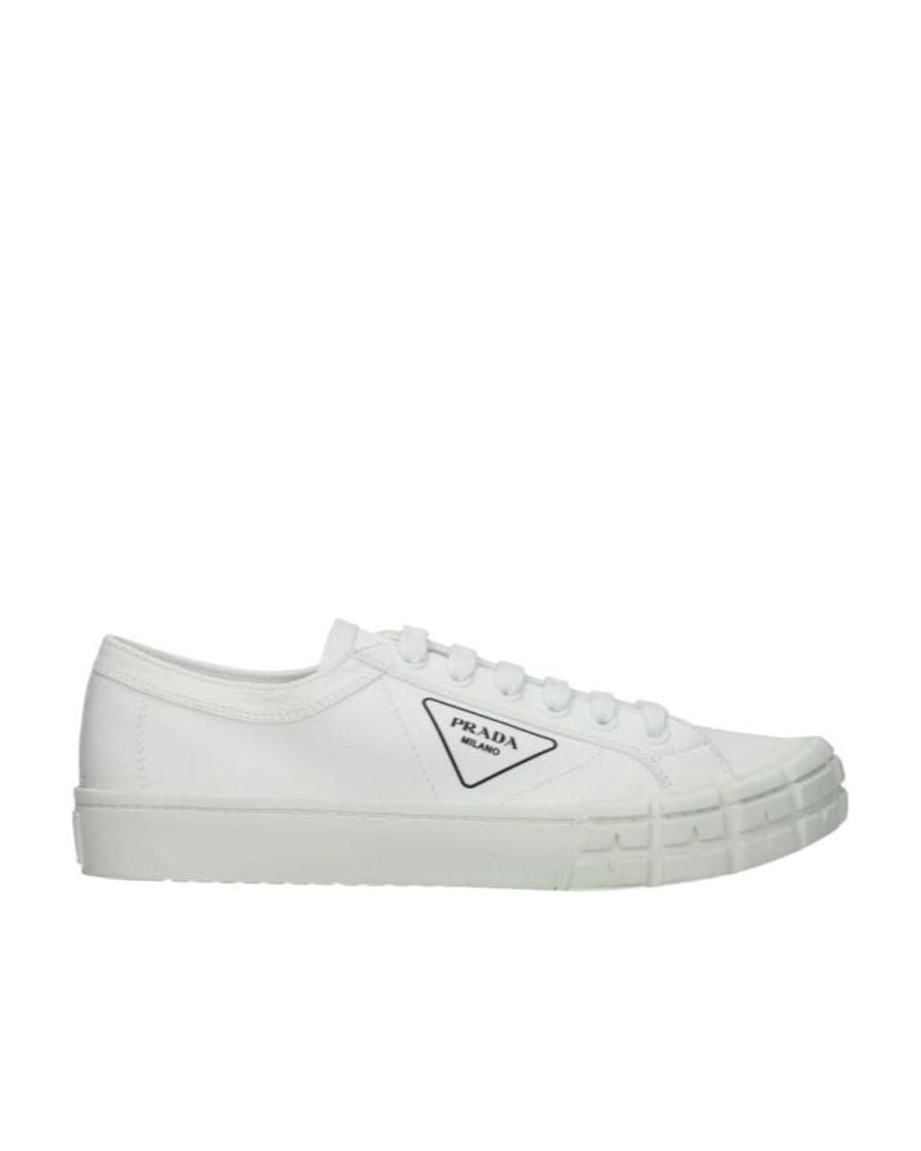 Prada White Logo Low-Top Sneakers for men