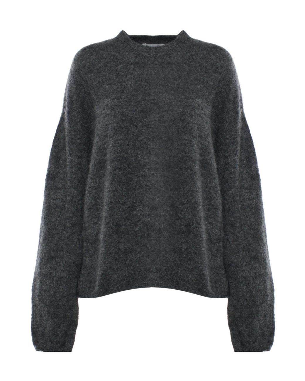 Frankie Shop Gray Oversized Crew Neck Knitted Jumper