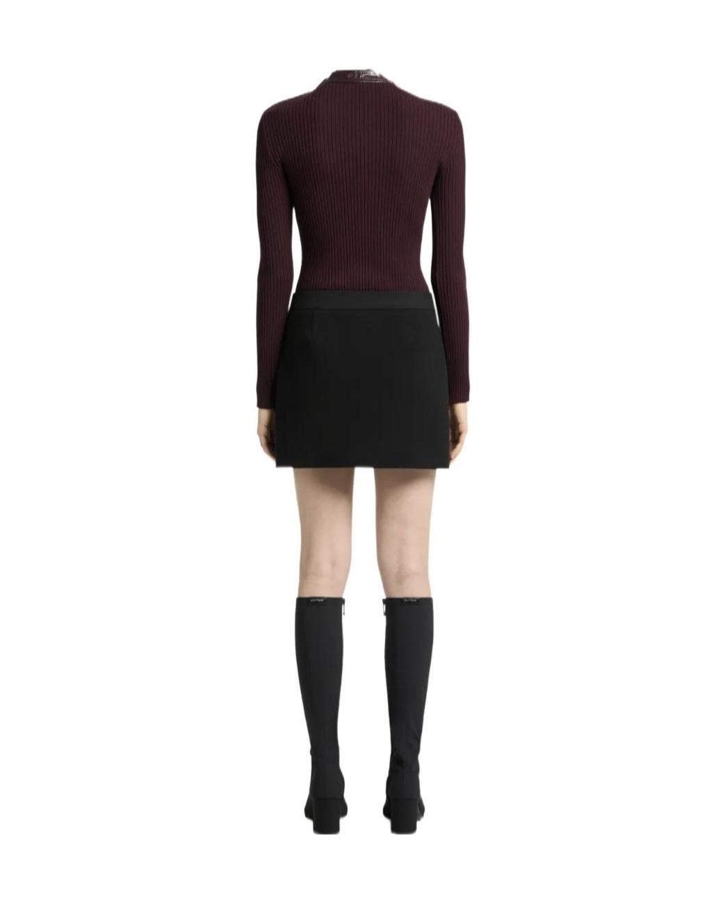 Courreges Purple Courrèges Logo Patch Ribbed Top