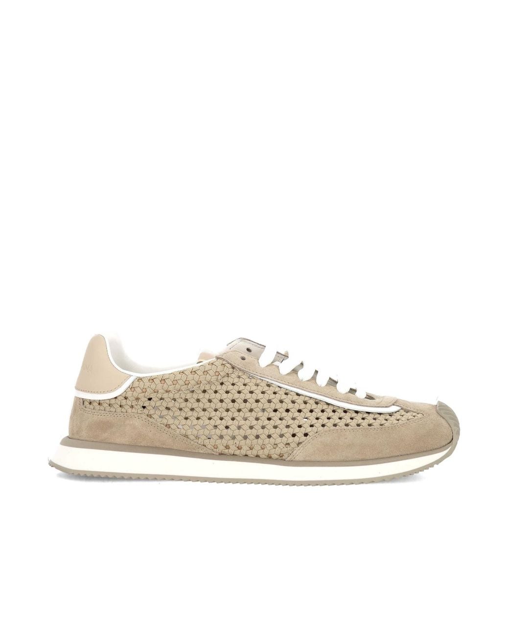 Dolce & Gabbana White Logo Detailed Lace-Up Sneakers for men