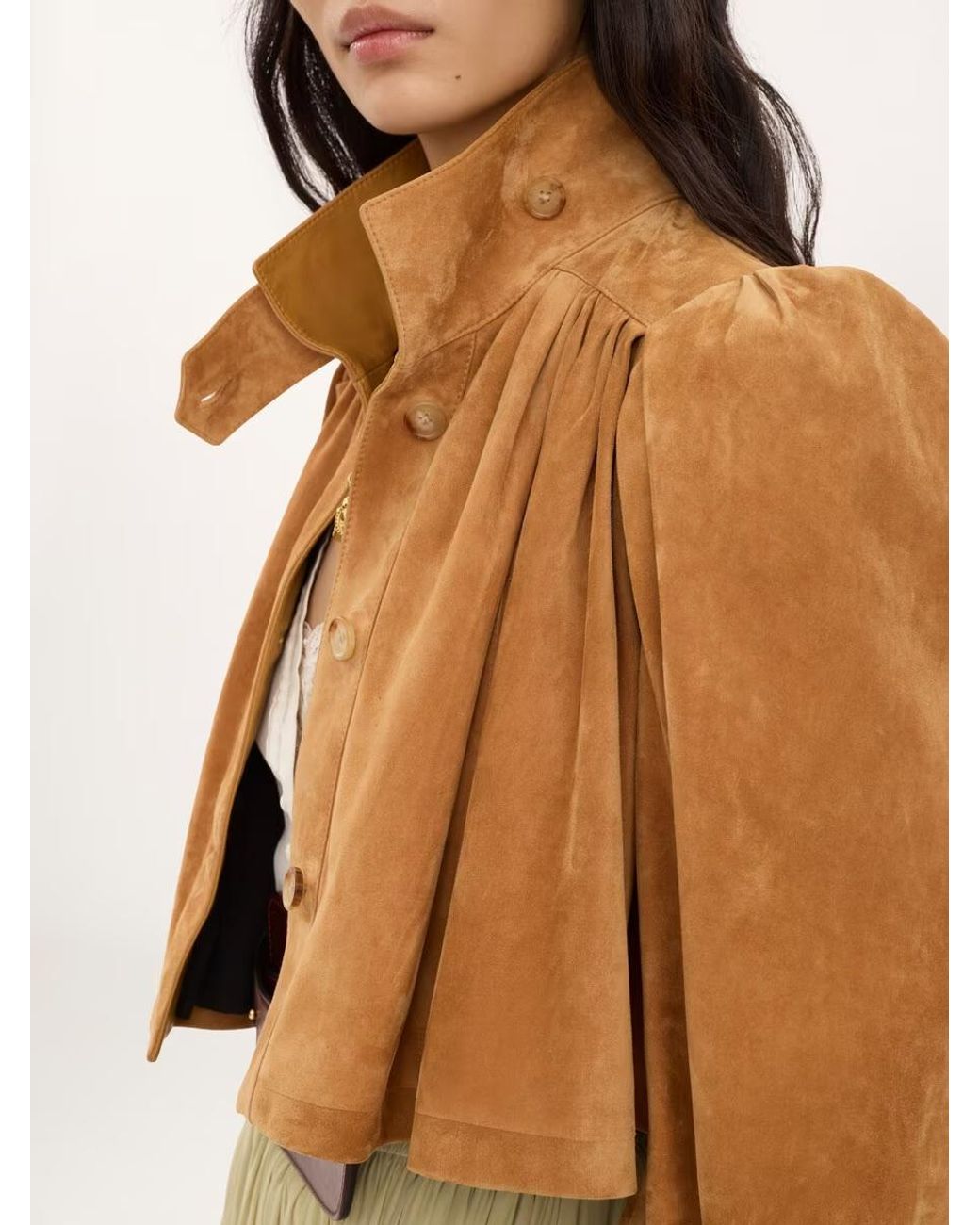 Chloé Brown Pleated Leather Jacket