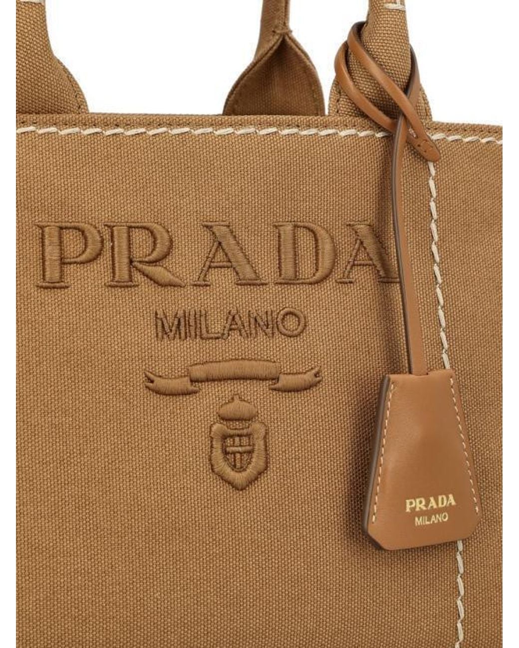 Prada Logo Single-Shoulder Bag in Brown | Lyst