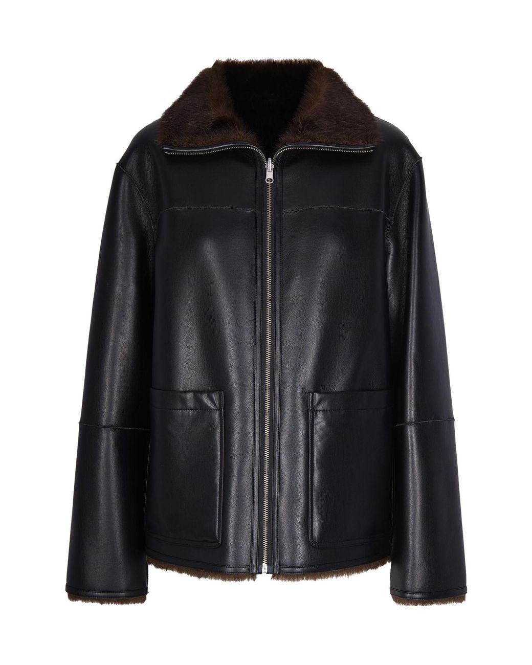 Stand Studio Black Zippered Long-Sleeved Casual Jacket