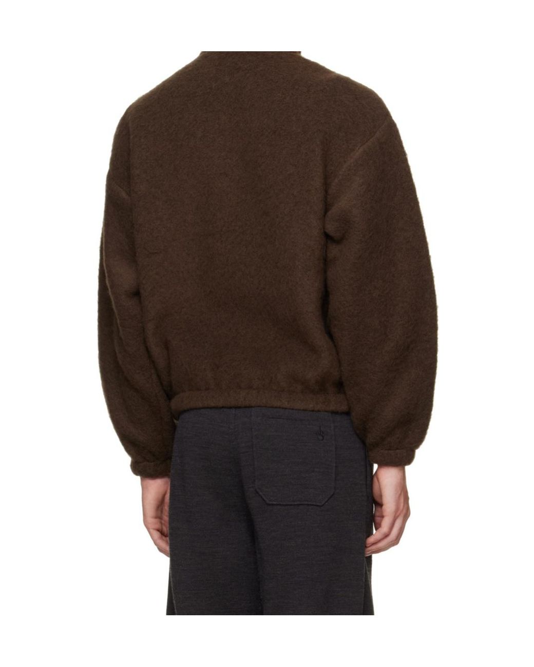 Jil Sander Brown Quarter-Zip Wool-Blend Sweater for men