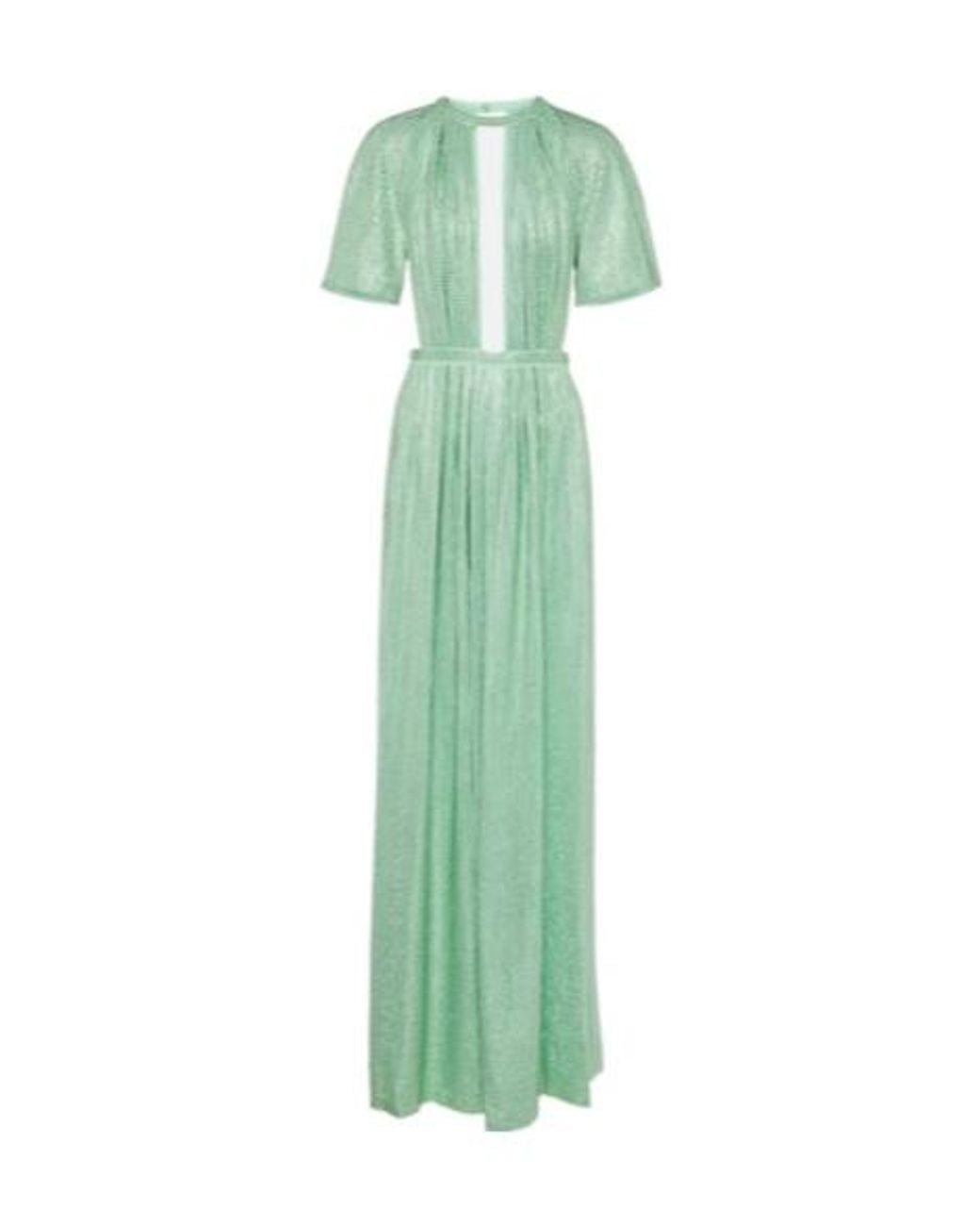 Area Green Cutout Crystal-Embellished Jersey Gown