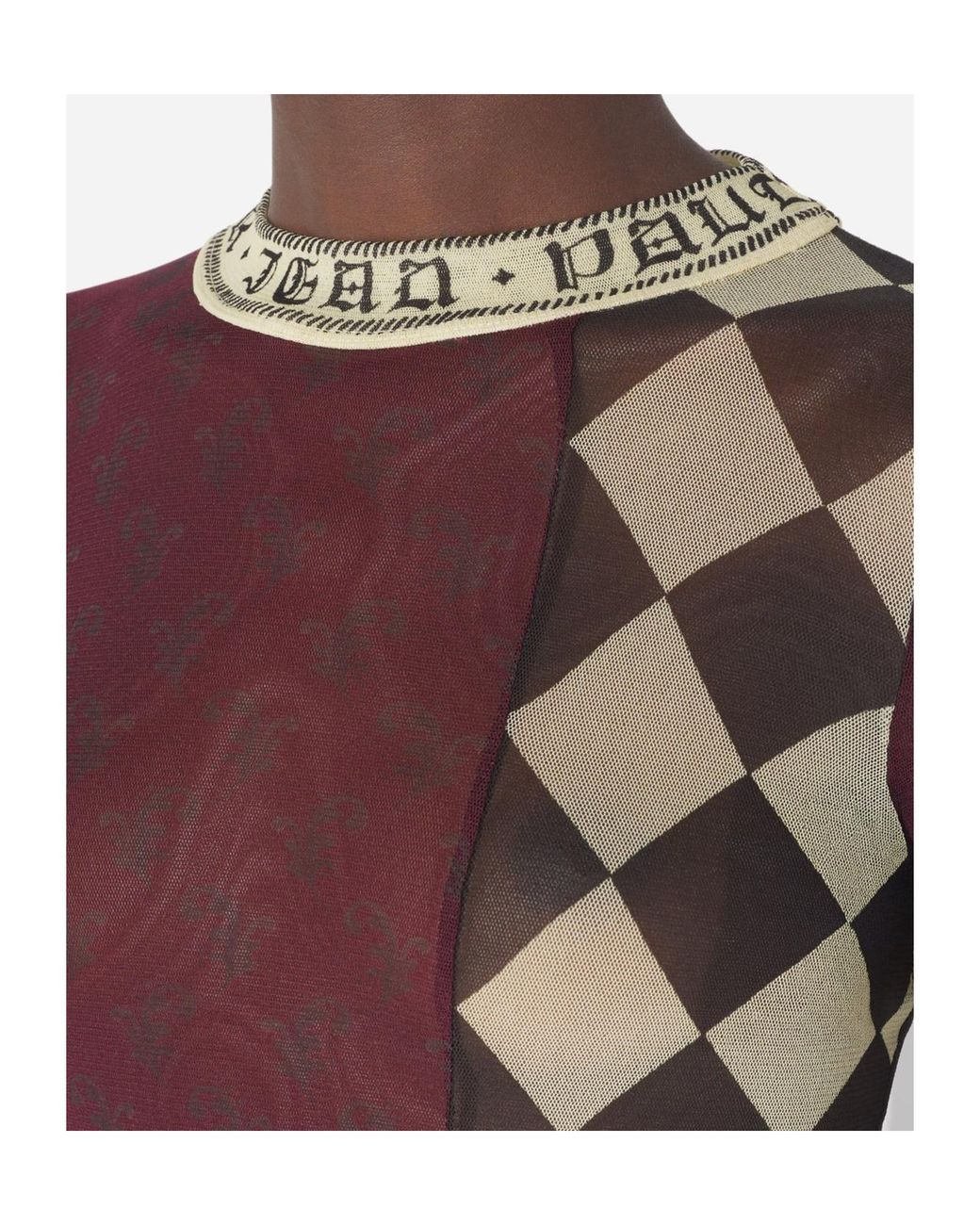 Jean Paul Gaultier Purple Patchwork Long-Sleeves Top