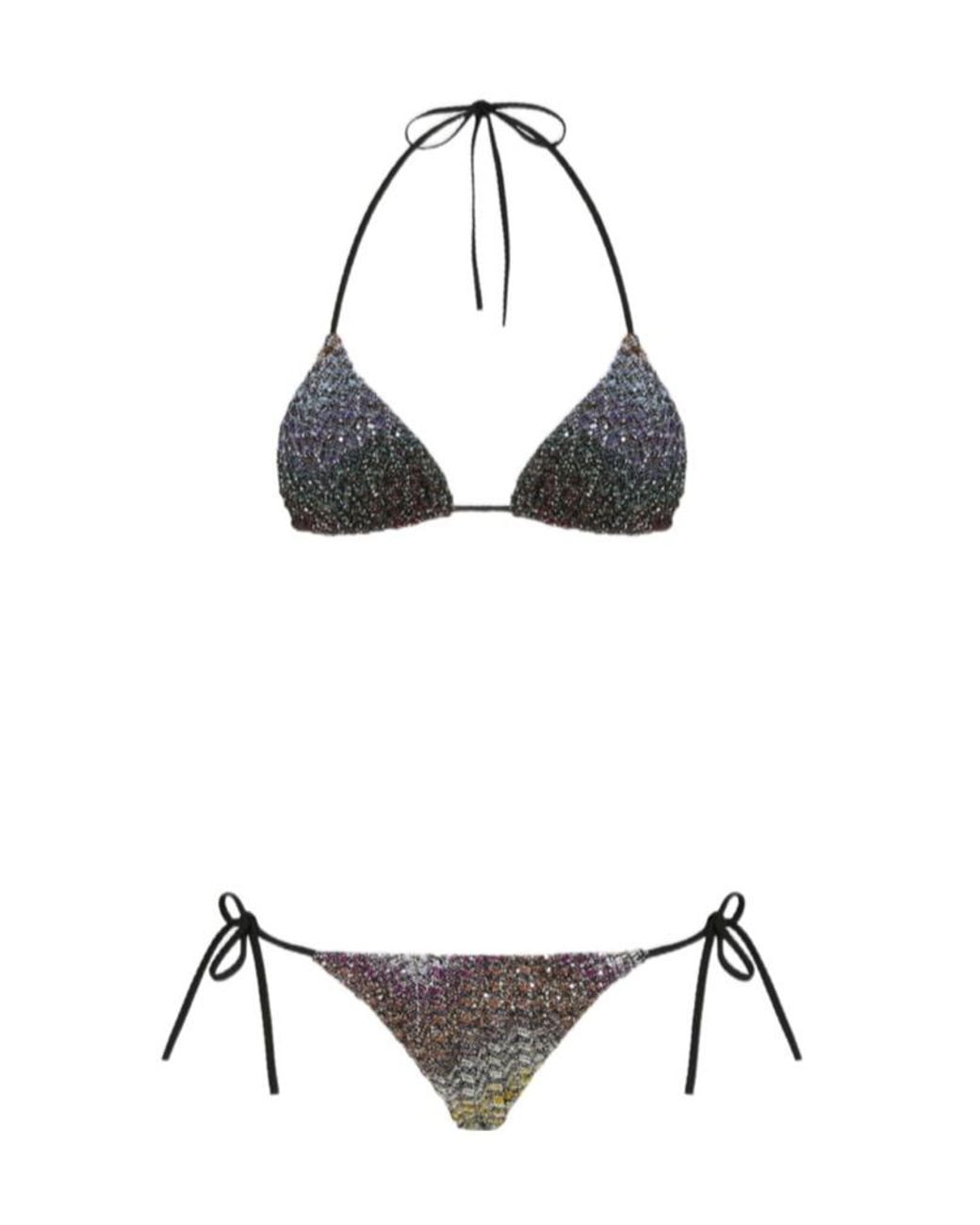 Missoni Multicolor Sequined Triangle Bikini