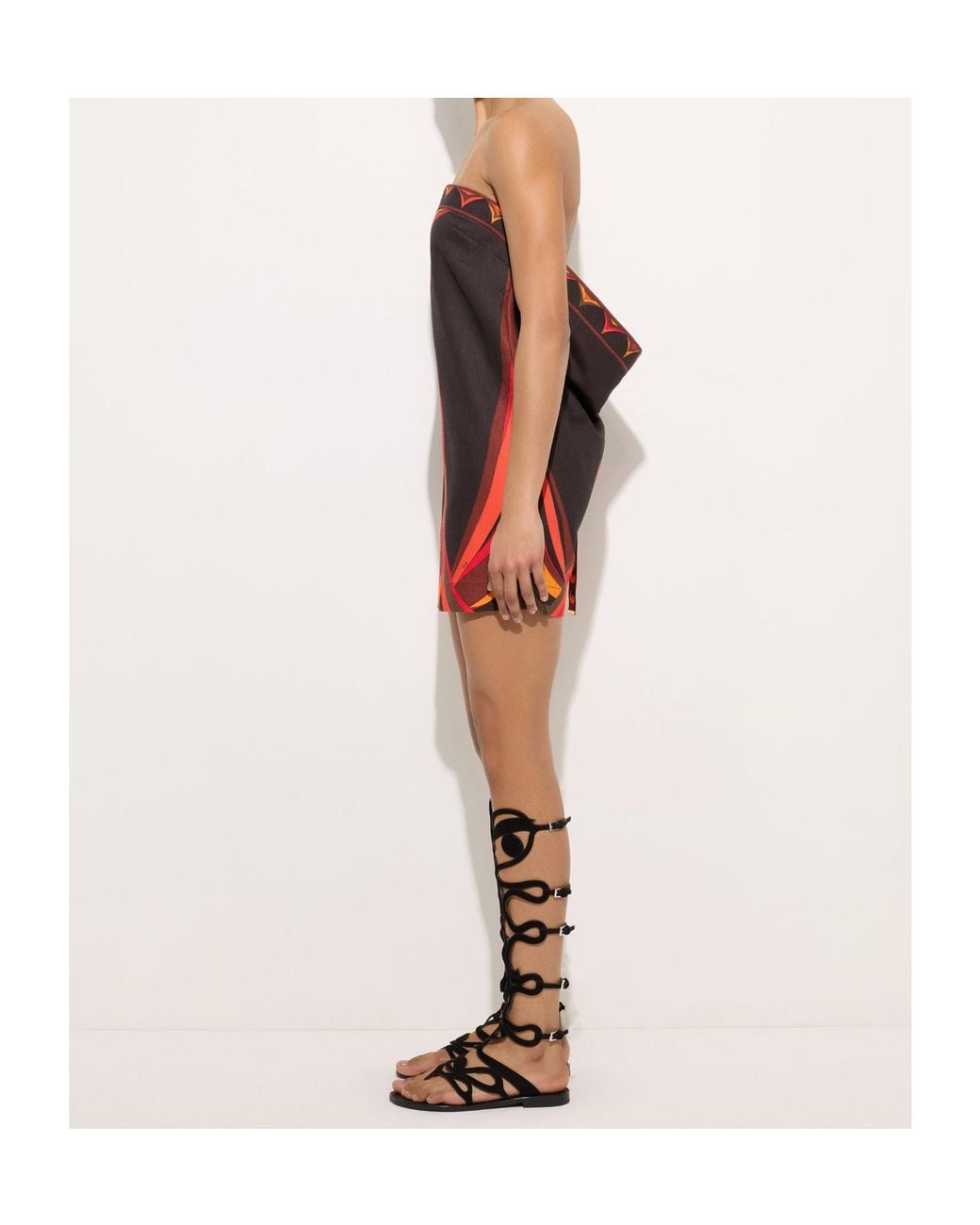 Emilio Pucci Multicolor Fari-Print Cotton And Linen Dress