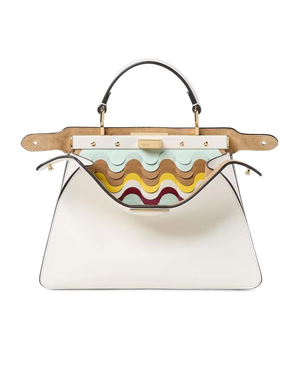 Fendi White Peekaboo Iseeu Small Tote Bag